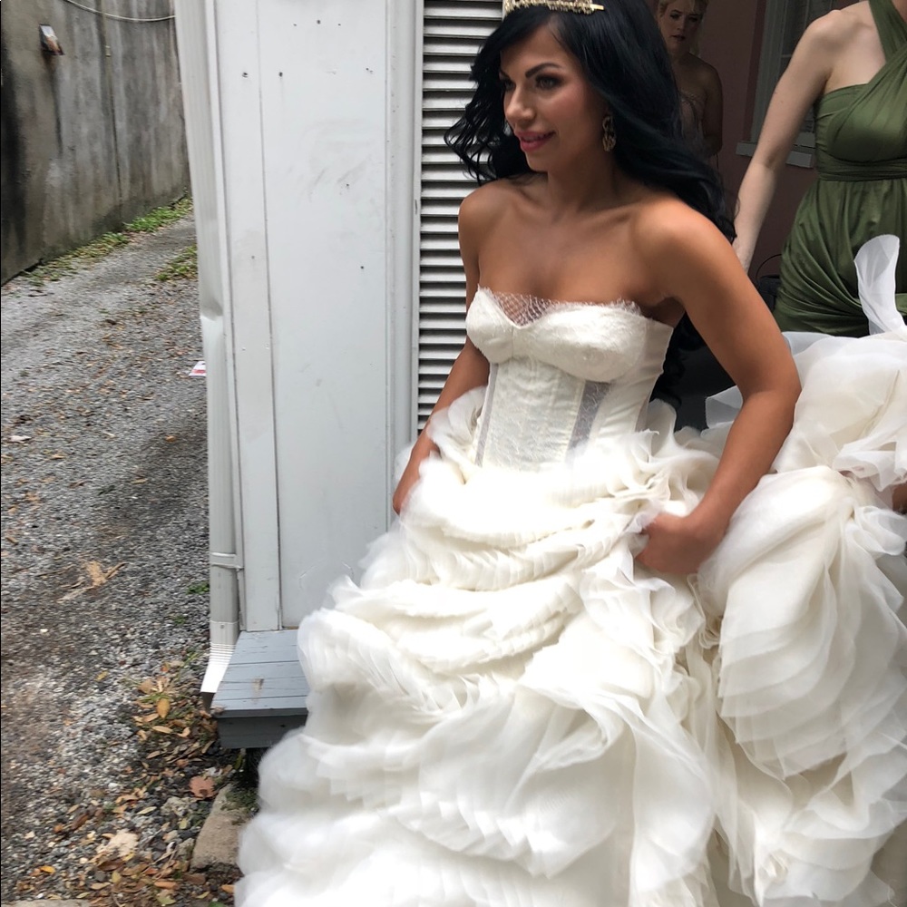 Lazaro custom wedding dress!